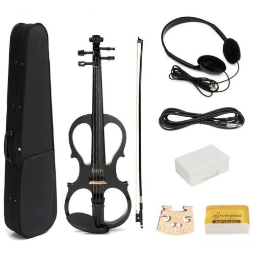 Dark Slate Gray 4/4 Electric Violin with Headphone Gig Bag Bow Cable for Beginner