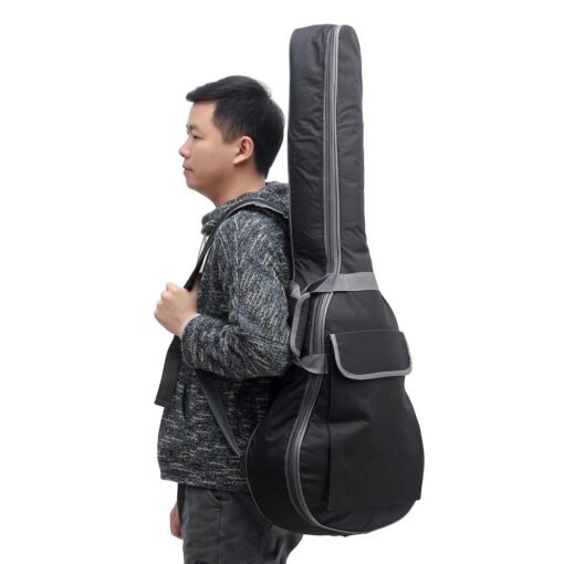 White 41 Inch Double Straps Padded Waterproof Shockproof Rubber Bottom Guitar Gig Bag Guitar Carrying Case