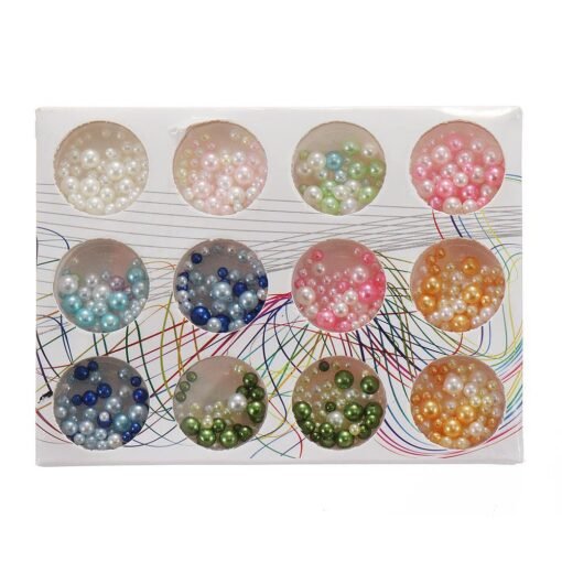 Gray 12PCS/Set Handmade Slime DIY Material Colorful Beads Fruit Slice Soft Ceramic Granules Pearl Powder