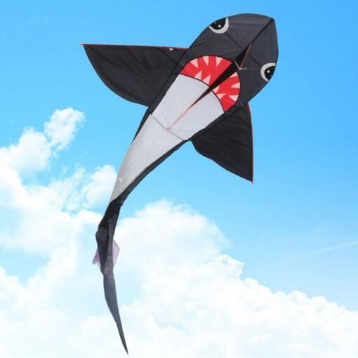 Light Gray 55/77 Inches Big Size Shark Kite Kid Outdoor Play Toys Without Line Winder