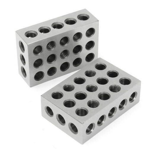 Gray 2Pcs Hardened Steel 1x2x3inch Blocks Precision Ground .0002inch Hardened Milling Tools