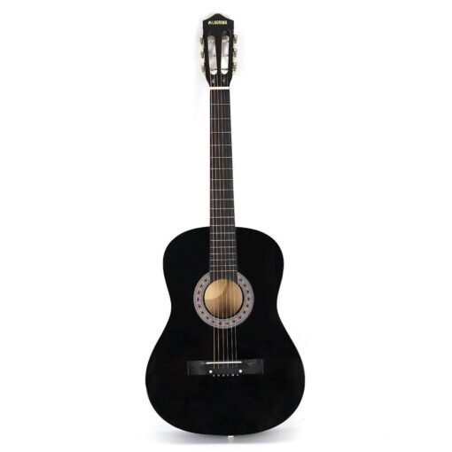 Black 38 Inch 6 Strings Beginner Classical Guitar Starter Kit w/Case, Strap, Tuner, Pick, Strings