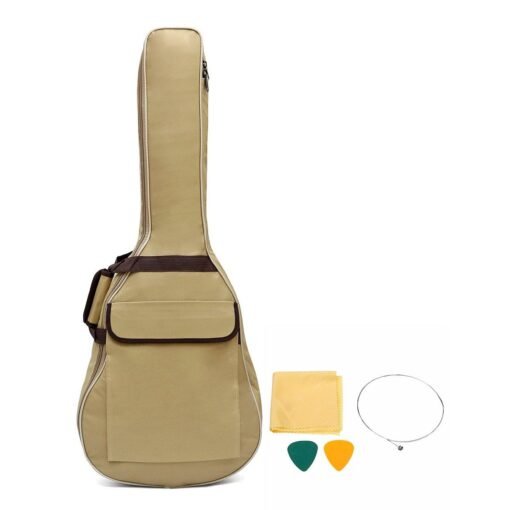 Dark Khaki 41 Inch Double Straps Padded Waterproof Shockproof Rubber Bottom Guitar Gig Bag Guitar Carrying Case