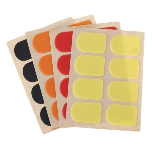 Light Goldenrod 32PCS 0.5mm Saxophone universal Four Color Protection Mouthpiece Silicone Dental Pad