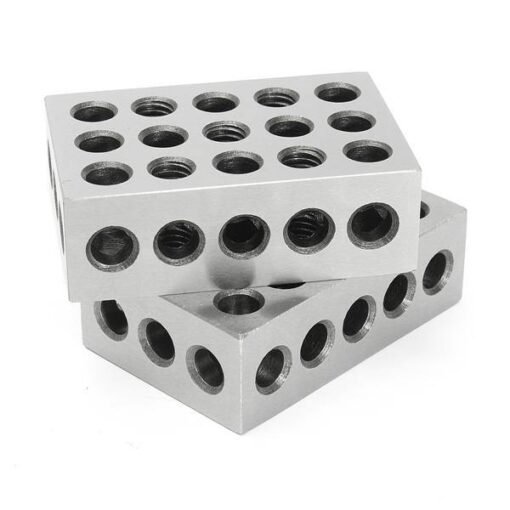 Gray 2Pcs Hardened Steel 1x2x3inch Blocks Precision Ground .0002inch Hardened Milling Tools
