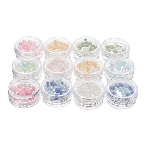 Antique White 12PCS/Set Handmade Slime DIY Material Colorful Beads Fruit Slice Soft Ceramic Granules Pearl Powder