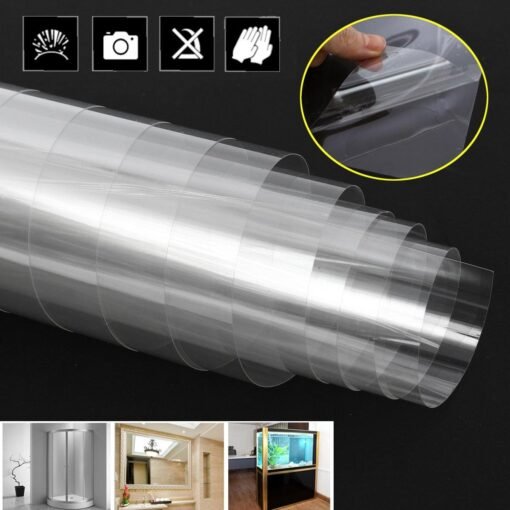 Gray 2M 4Mil Safety Anti Shatter Clear Window Blind Film Glass Protector Home Safety