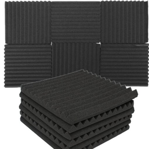 Dark Slate Gray 12Pcs Acoustic Soundproof Foam Sound Stop Absorption for KTV Audio Room