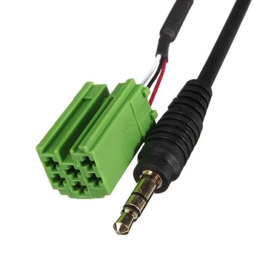 Yellow Green 3.5mm Jack Aux Input Adapter Cable for Renault Clio Megane Kangoo for Phone MP3
