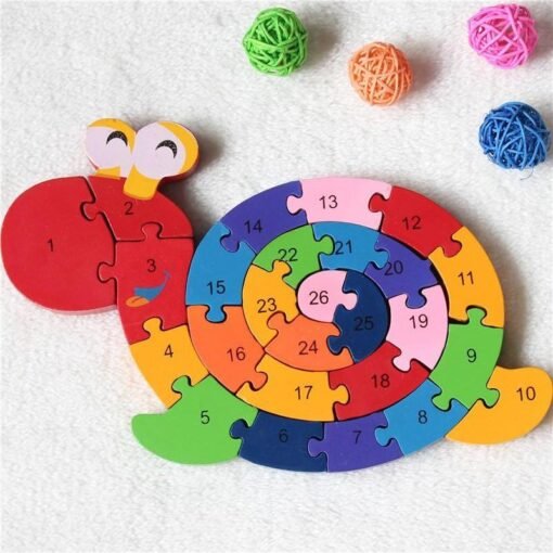 Tomato 26Pcs Multicolor Letter Children's Educational Building Blocks Snail Toy Puzzle For Children Gift