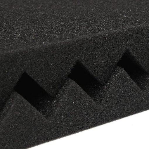 Black 12Pcs Acoustic Soundproof Foam Sound Stop Absorption for KTV Audio Room