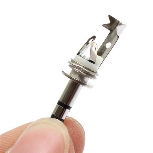 Gray 3.5mm Stereo Male Plug Jack Audio Adapter Connector