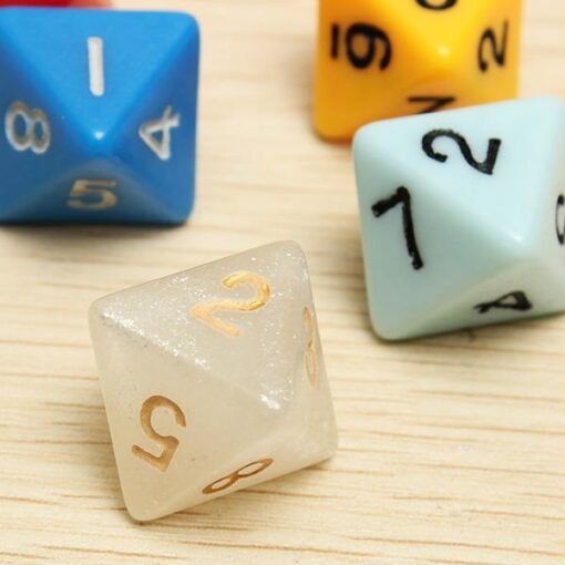 Tan 5PCS/set Number Eight-sided Dice Board Game Dice Counter