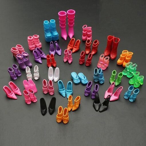 60 Pairs Trendy Multiple Styles Heels Sandals Doll - Toys Ace