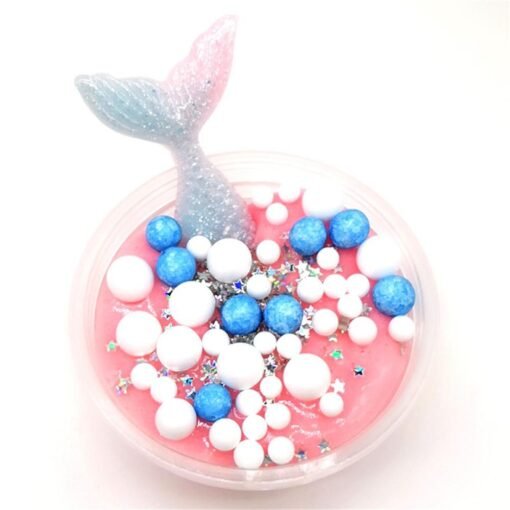 Light Sky Blue 60ML Slime DIY Mermaid Cotton Mud Foam Ball Ocean Crystal Decompression Mud DIY Gift Toy