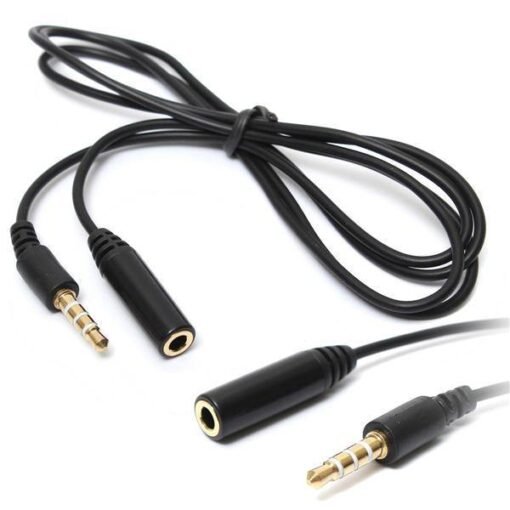 Dark Slate Gray 5Pc/Set 3.5mm 4 Pole Jack Male to Female Earphone Headphone Audio Extension Cable 1M 3Feet