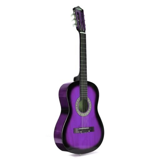 Dark Orchid 38 Inch 6 Strings Beginner Classical Guitar Starter Kit w/Case, Strap, Tuner, Pick, Strings