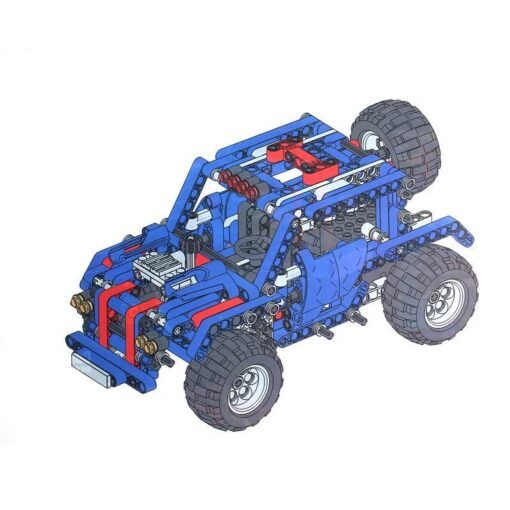 Royal Blue 374PC Funny DIY Assembling Pull Back Building Blocks Cars Model Toys For Kids Children Gift