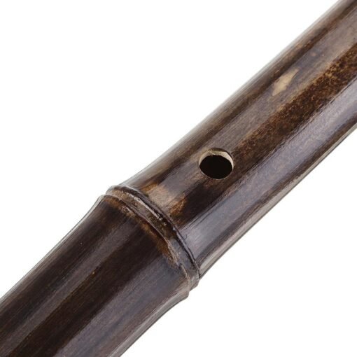 Dim Gray G/F Key Chinese Bamboo Woodwind Flute Natural Purple Bamboo Bawu with Chinese Dragon pattern