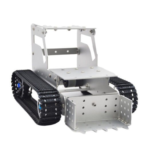 Gray DIY C-3 Bulldozer Aluminous RC Robot Car Tank Chassis Base With Motor