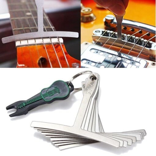 Chocolate 9Pcs Guitar Bass Under String Radius Gauge Setup for Luthier Stainless Steel Tools