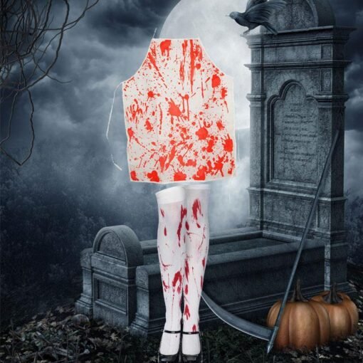 Light Pink Halloween Party Decoration Cosplay Bloody Stains Aprons Props Horror Scene Supplies Toys
