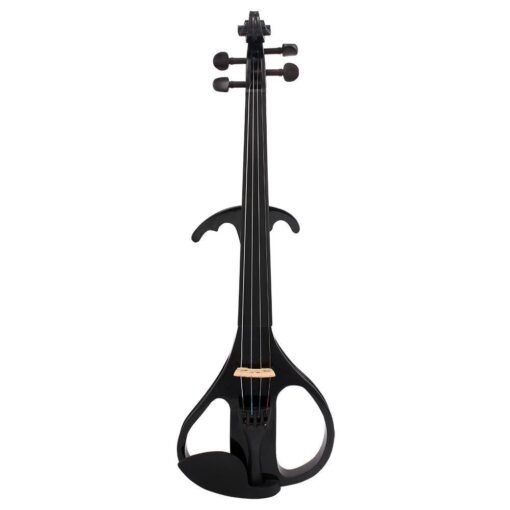 NAOMI Full Size 4/4 Solid Wood Silent Electric Violin Fiddle Maple Body Ebony Fingerboard Pegs Chin Rest Tailpiece