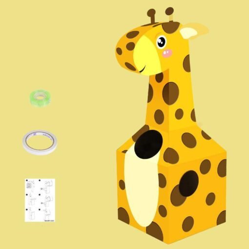 Gold Animal Cardboard Wearable Carton Toys Giraffe Dinosaur Children's Handmade DIY Model Novelties Toys