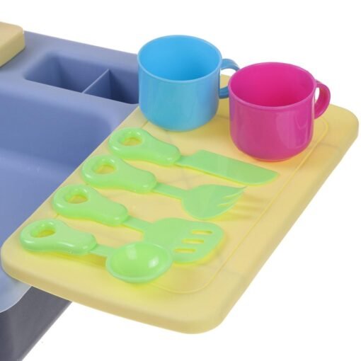 Light Green Children's Kitchen Toy Kid Simulation Spray Water Dinnerware Pretend Play Cooking Table Set Gifts