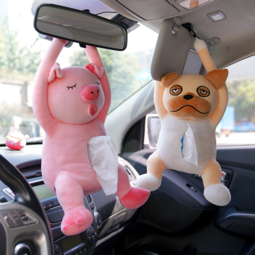 Cartoon Animal Doll Paper Plush Toy Car Can Be Hung Tissue Box Pumping Paper Cover