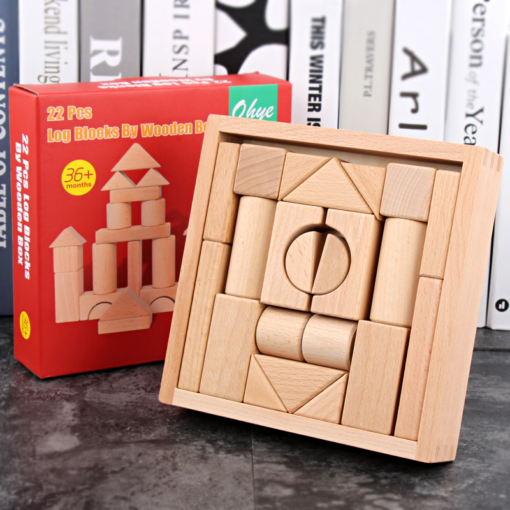 Wooden Bucket Toy Building Blocks - Toys Ace