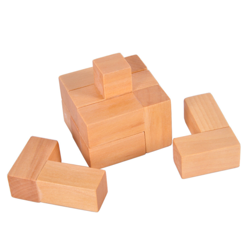 Adult Wooden Educational Toy Kongming Lock Seven Cubes - Toys Ace