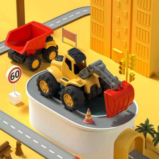 Children'S Engineering Excavator Toy Car Boy Large Inertial Bulldozer Car Model - Toys Ace