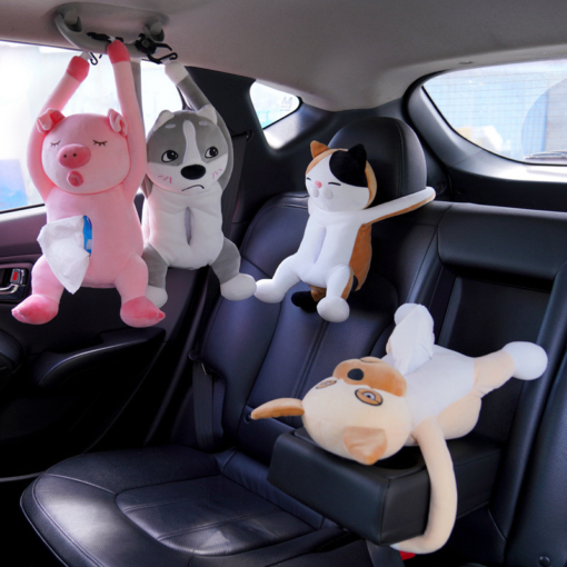Cartoon Animal Doll Paper Plush Toy Car Can Be Hung Tissue Box Pumping Paper Cover