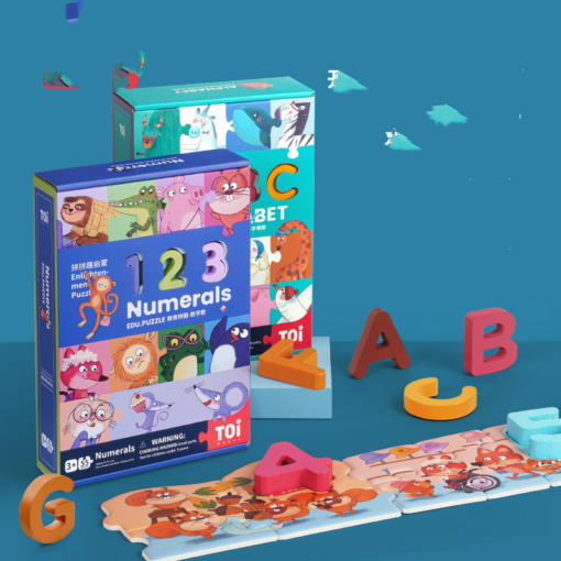 Wooden Numbers and Letters Puzzle Baby Children'S Educational Toys - Toys Ace