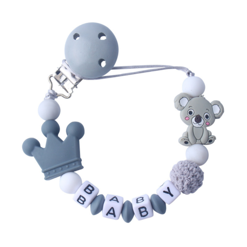 Baby Products Silicone Pacifier Chain Koala Cartoon Silicone Toy Teeth Molar Chain Customized Letters - Toys Ace