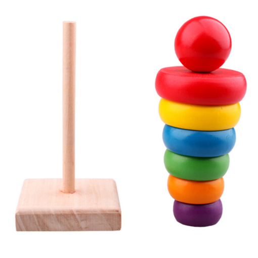 Wooden Puzzle Building Blocks Seven-Layer Tower Color Recognition Toy - Toys Ace