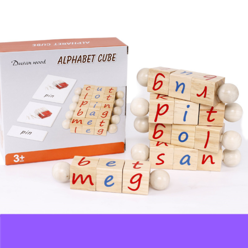 Children'S Wooden Rotating Word Blocks - Toys Ace