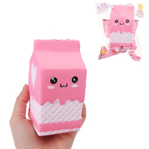 Squishy Pink Milk Box Bottle 12Cm Slow Rising Collection Gift Decor Soft Toy - Toys Ace
