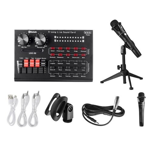 Dark Slate Gray Dimesi Live R8 Sound Card Set BM800 Microphone Recording Microphone for Sing Song Artifact
