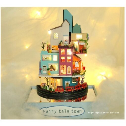TIANYU TC2 Cloud Town DIY House Cloud House Candy Color Town Art House Creative Gift With Dust Cover - Toys Ace