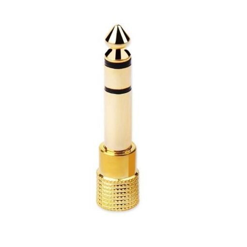 Bisque Gold Plated 6.35mm Male to 3.5mm Female Microphone Audio Convertor