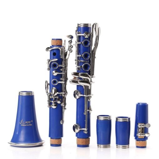 Dark Slate Blue LADE 17 keys Drop B Multiple Colour Clarinet with Portable Case/Cleaning Cloth