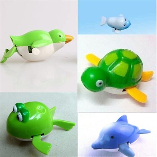Forest Green Cute Wind-Up Water Pool Bath Diver Plastic Toy Swimming Baby Kids Bath Toys
