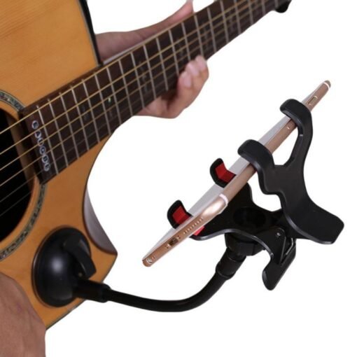 Black Debbie GS05 Phone Support Holder Stand with Ball-joint 360° Rotation Flexible Pole Suction Cup for Guitar