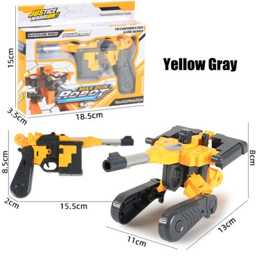 Light Goldenrod Children's Deformation Pistol Robot Toy Puzzle DIY Assembly Toy Christmas Gift