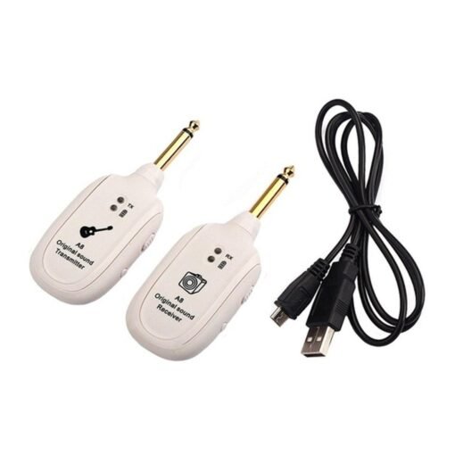 Antique White A8-TX/RX Wireless Audio Transmitter Receiver System for Electric Guitar Bass Violin