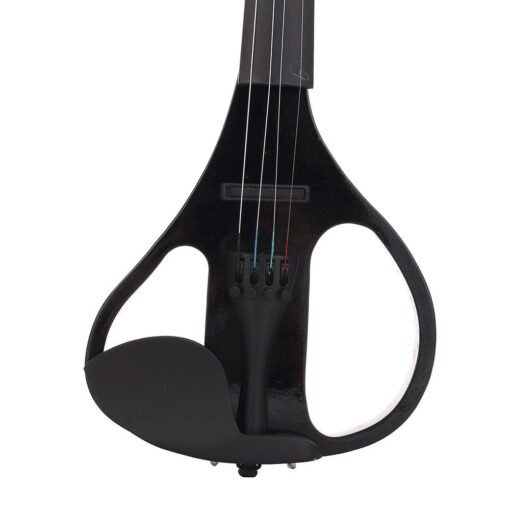 NAOMI Full Size 4/4 Solid Wood Silent Electric Violin Fiddle Maple Body Ebony Fingerboard Pegs Chin Rest Tailpiece