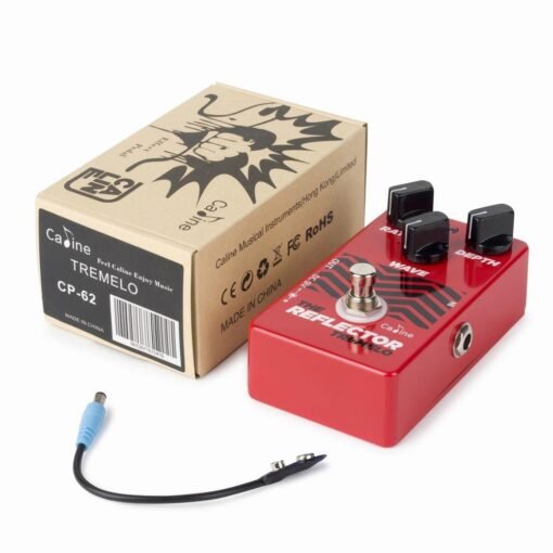 Maroon Caline CP-62 Guitar Pedals Tremolo Reflector Effects Distortions Vintage Tube Amplifier True Bypass