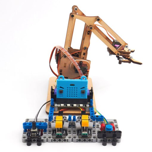 KittenBot Microbit DIY 4DOF Programmable Wood Bluetooth Control RC Robot Arm Educational Kit - Toys Ace